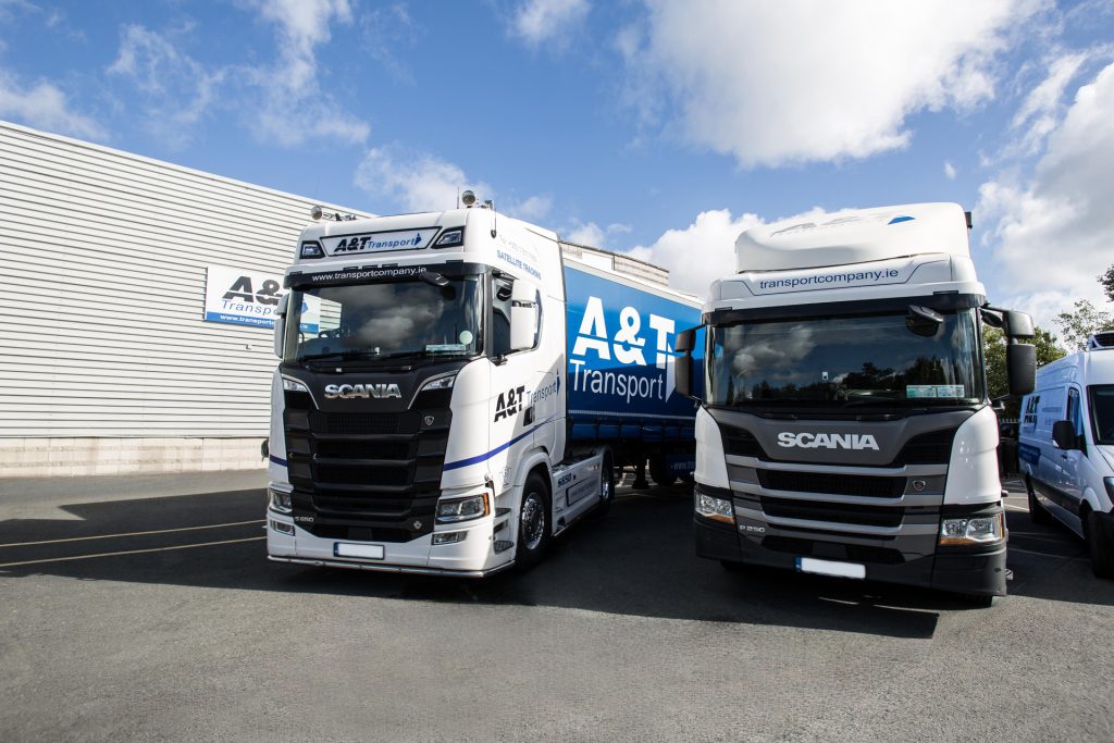 A&T Transport's refrigerated van, ensuring temperature-controlled deliveries in Dublin.
